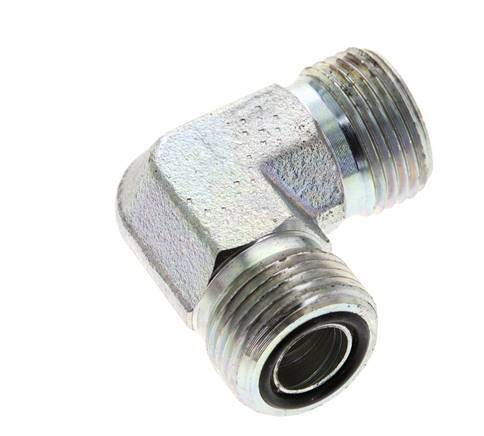 UN 13/16''-16 Buitendraad Verzinkt Stalen L-Fitting 90graden ORFS 630 Bar - Hydrauliek