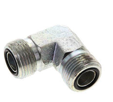 UN 13/16''-16 Buitendraad Verzinkt Stalen L-Fitting 90graden ORFS 630 Bar - Hydrauliek