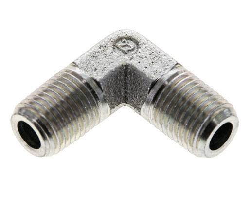 1/4'' NPT Male Zinc plated Steel 90 deg Elbow Fitting 350 Bar - Hydraulic