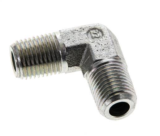 1/4'' NPT Male Zinc plated Steel 90 deg Elbow Fitting 350 Bar - Hydraulic