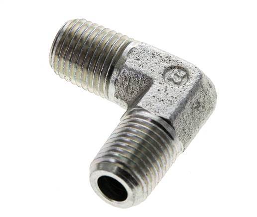 1/4'' NPT Male Zinc plated Steel 90 deg Elbow Fitting 350 Bar - Hydraulic