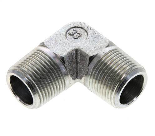 3/4'' NPT Male Zinc plated Steel 90 deg Elbow Fitting 200 Bar - Hydraulic