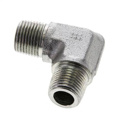 3/8'' NPT Buitendraad Verzinkt Stalen L-Fitting 90graden 250 Bar - Hydrauliek