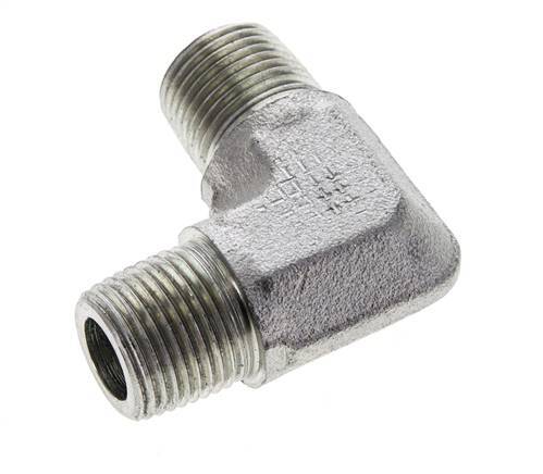 3/8'' NPT Buitendraad Verzinkt Stalen L-Fitting 90graden 250 Bar - Hydrauliek
