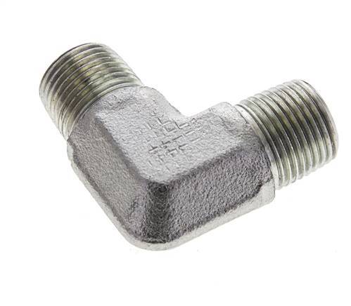 3/8'' NPT Buitendraad Verzinkt Stalen L-Fitting 90graden 250 Bar - Hydrauliek