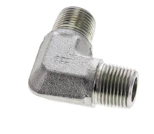 3/8'' NPT Buitendraad Verzinkt Stalen L-Fitting 90graden 250 Bar - Hydrauliek