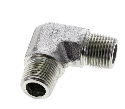 3/8'' NPT Buitendraad Verzinkt Stalen L-Fitting 90graden 250 Bar - Hydrauliek