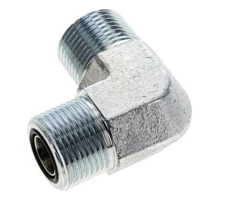 UNS 1''-14 Buitendraad Verzinkt Stalen L-Fitting 90graden ORFS 400 Bar - Hydrauliek