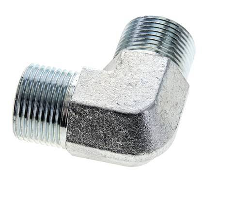UNS 1''-14 Buitendraad Verzinkt Stalen L-Fitting 90graden ORFS 400 Bar - Hydrauliek