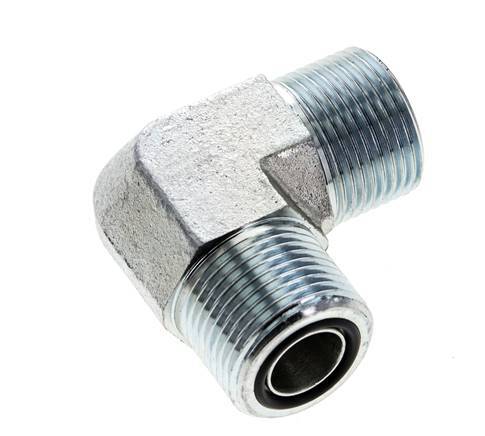 UNS 1''-14 Buitendraad Verzinkt Stalen L-Fitting 90graden ORFS 400 Bar - Hydrauliek