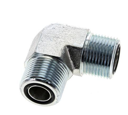 UNS 1''-14 Buitendraad Verzinkt Stalen L-Fitting 90graden ORFS 400 Bar - Hydrauliek