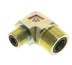 UN 1-3/16''-12 x UN 13/16''-16 Buitendraad Verzinkt Stalen L-Fitting 90graden ORFS 400 Bar - Hydrauliek