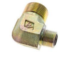 UN 1-3/16''-12 x UN 13/16''-16 Buitendraad Verzinkt Stalen L-Fitting 90graden ORFS 400 Bar - Hydrauliek
