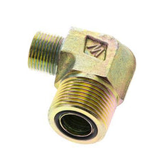 UN 1-3/16''-12 x UN 13/16''-16 Buitendraad Verzinkt Stalen L-Fitting 90graden ORFS 400 Bar - Hydrauliek