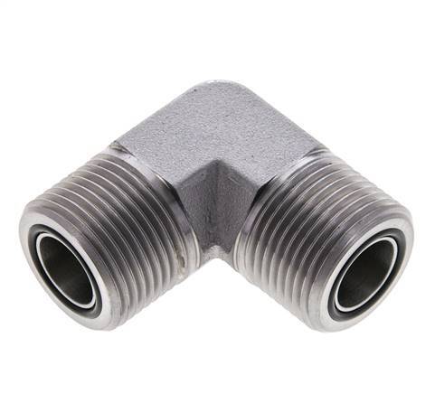UN 1-3/16''-12 Buitendraad Verzinkt Stalen L-Fitting 90graden ORFS 400 Bar - Hydrauliek