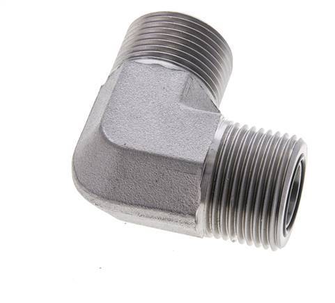 UN 1-3/16''-12 Buitendraad Verzinkt Stalen L-Fitting 90graden ORFS 400 Bar - Hydrauliek