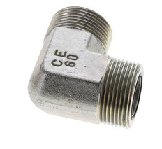 UN 1-7/16''-12 Buitendraad Verzinkt Stalen L-Fitting 90graden ORFS 400 Bar - Hydrauliek