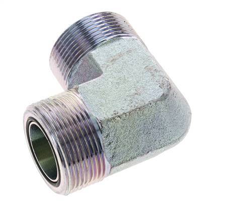 UN 1-11/16''-12 Male Zinc plated Steel 90 deg Elbow Fitting ORFS 250 Bar - Hydraulic