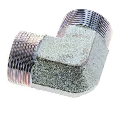 UN 1-11/16''-12 Buitendraad Verzinkt Stalen L-Fitting 90graden ORFS 250 Bar - Hydrauliek