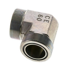 UN 2''-12 Male Zinc plated Steel 90 deg Elbow Fitting ORFS 250 Bar - Hydraulic