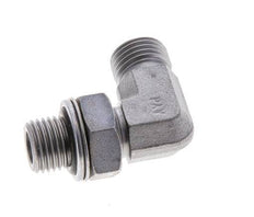 UNF 9/16''-18 x G 1/4'' Buitendraad Verzinkt Stalen L-Fitting 90graden ORFS 400 Bar - Hydrauliek