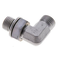 UNF 9/16''-18 x G 1/4'' Buitendraad Verzinkt Stalen L-Fitting 90graden ORFS 400 Bar - Hydrauliek