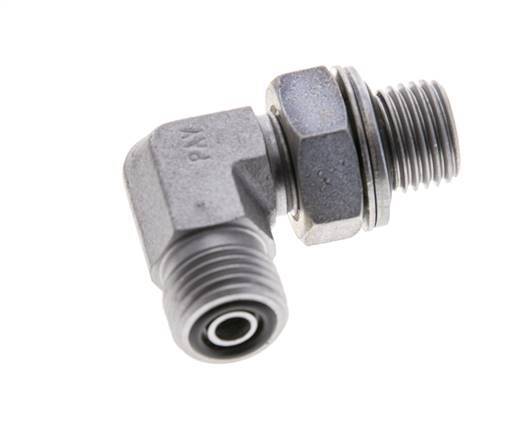 UNF 9/16''-18 x G 1/4'' Buitendraad Verzinkt Stalen L-Fitting 90graden ORFS 400 Bar - Hydrauliek