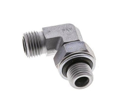 UNF 9/16''-18 x G 1/4'' Buitendraad Verzinkt Stalen L-Fitting 90graden ORFS 400 Bar - Hydrauliek