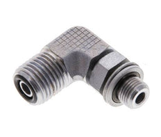 UNF 9/16''-18 x G 1/8'' Buitendraad Verzinkt Stalen L-Fitting 90graden ORFS 400 Bar - Hydrauliek