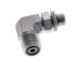 UNF 9/16''-18 x G 1/8'' Buitendraad Verzinkt Stalen L-Fitting 90graden ORFS 400 Bar - Hydrauliek