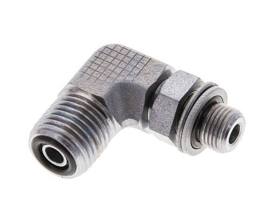 UNF 9/16''-18 x G 1/8'' Buitendraad Verzinkt Stalen L-Fitting 90graden ORFS 400 Bar - Hydrauliek
