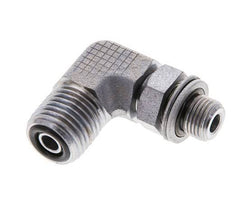 UNF 9/16''-18 x G 1/8'' Buitendraad Verzinkt Stalen L-Fitting 90graden ORFS 400 Bar - Hydrauliek