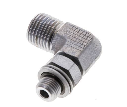 UNF 9/16''-18 x G 1/8'' Buitendraad Verzinkt Stalen L-Fitting 90graden ORFS 400 Bar - Hydrauliek