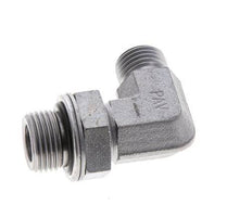 UNF 9/16''-18 x G 3/8'' Buitendraad Verzinkt Stalen L-Fitting 90graden ORFS 400 Bar - Hydrauliek