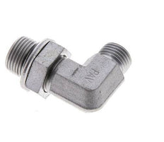 UNF 9/16''-18 x G 3/8'' Buitendraad Verzinkt Stalen L-Fitting 90graden ORFS 400 Bar - Hydrauliek