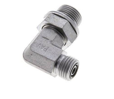 UNF 9/16''-18 x G 3/8'' Buitendraad Verzinkt Stalen L-Fitting 90graden ORFS 400 Bar - Hydrauliek