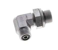 UNF 9/16''-18 x G 3/8'' Buitendraad Verzinkt Stalen L-Fitting 90graden ORFS 400 Bar - Hydrauliek