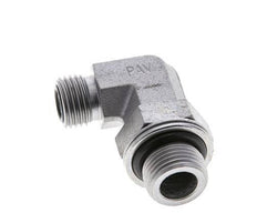 UNF 9/16''-18 x G 3/8'' Buitendraad Verzinkt Stalen L-Fitting 90graden ORFS 400 Bar - Hydrauliek