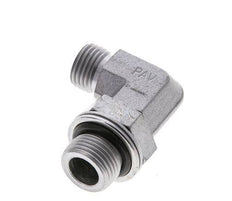 UNF 9/16''-18 x G 3/8'' Buitendraad Verzinkt Stalen L-Fitting 90graden ORFS 400 Bar - Hydrauliek