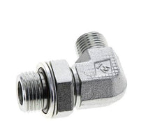 UN 11/16''-16 x G 1/2'' Buitendraad Verzinkt Stalen L-Fitting 90graden ORFS 400 Bar - Hydrauliek