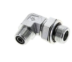 UN 11/16''-16 x G 1/2'' Buitendraad Verzinkt Stalen L-Fitting 90graden ORFS 400 Bar - Hydrauliek