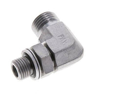 UN 11/16''-16 x G 1/4'' Buitendraad Verzinkt Stalen L-Fitting 90graden ORFS 400 Bar - Hydrauliek