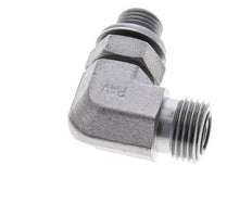 UN 11/16''-16 x G 1/4'' Buitendraad Verzinkt Stalen L-Fitting 90graden ORFS 400 Bar - Hydrauliek