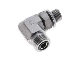 UN 11/16''-16 x G 1/4'' Buitendraad Verzinkt Stalen L-Fitting 90graden ORFS 400 Bar - Hydrauliek