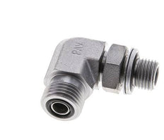 UN 11/16''-16 x G 1/4'' Buitendraad Verzinkt Stalen L-Fitting 90graden ORFS 400 Bar - Hydrauliek