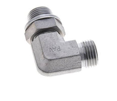 UN 11/16''-16 x G 3/8'' Male Zinc plated Steel 90 deg Elbow Fitting ORFS 400 Bar - Hydraulic