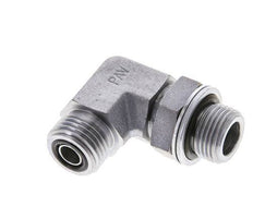 UN 11/16''-16 x G 3/8'' Male Zinc plated Steel 90 deg Elbow Fitting ORFS 400 Bar - Hydraulic