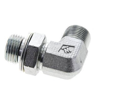 UN 13/16''-16 x G 1/2'' Buitendraad Verzinkt Stalen L-Fitting 90graden ORFS 400 Bar - Hydrauliek