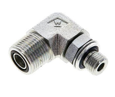 UN 13/16''-16 x G 1/4'' Buitendraad Verzinkt Stalen L-Fitting 90graden ORFS 400 Bar - Hydrauliek