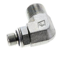 UN 13/16''-16 x G 1/4'' Buitendraad Verzinkt Stalen L-Fitting 90graden ORFS 400 Bar - Hydrauliek